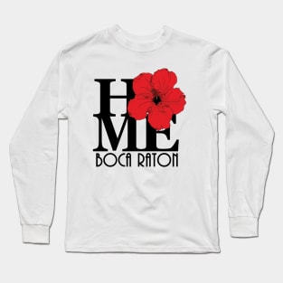 HOME Boca Raton Red Hibiscus Long Sleeve T-Shirt